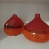 Pair or 2 glass paste vases from the 80s vintage.