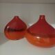 Pair or 2 glass paste vases from the 80s vintage.