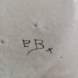 Malicorne earthenware plate with Rouen Beatrix Pouplard coat of arms