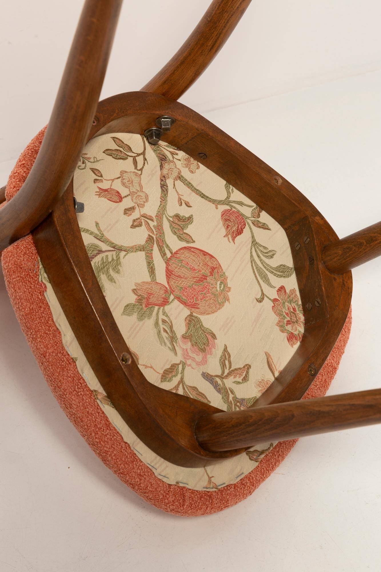 Vintage Heart Chair in Orange Velvet, Europe, 1960s