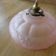 Art Deco pendant lamp in pink frosted glass
