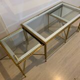Vintage brass and glass nesting table