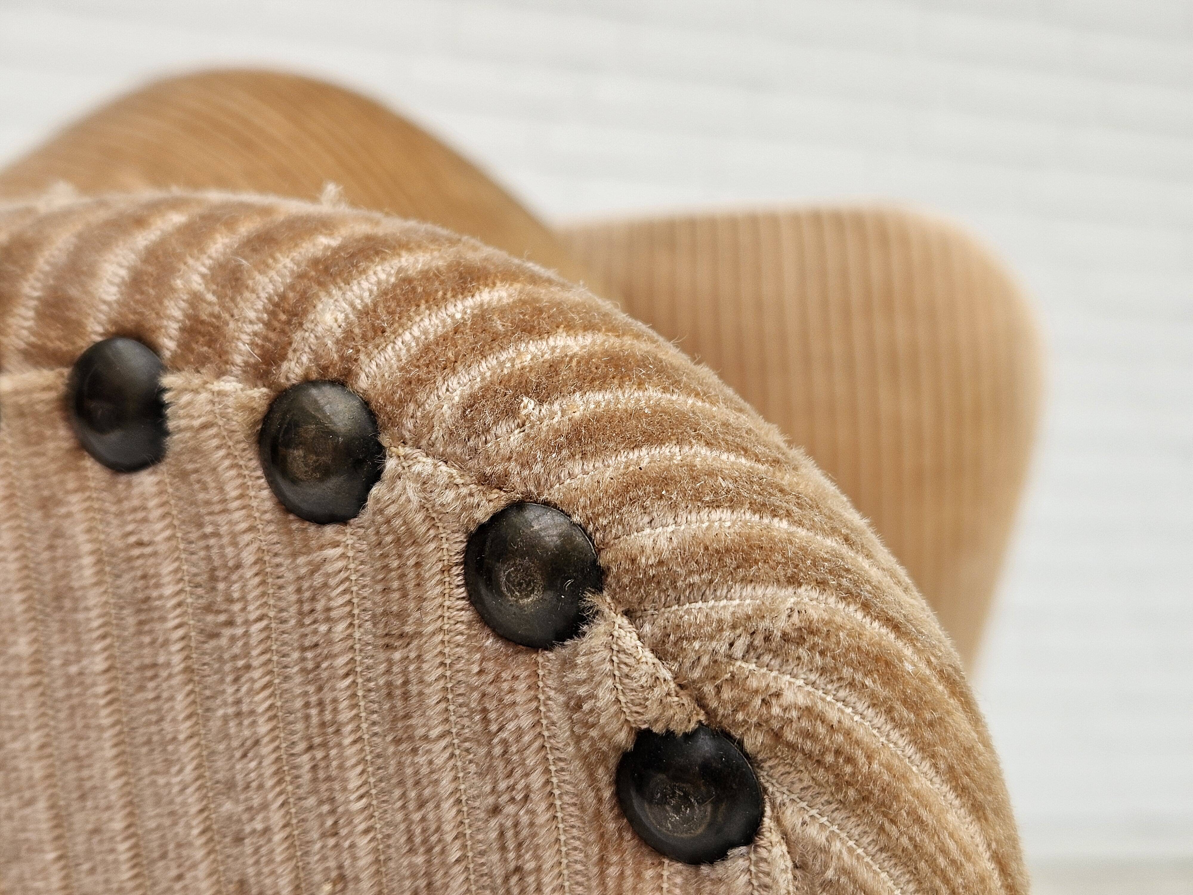 1970s, Danish design, armchair in corduroy, ash wood, original condition.