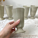 6 mazagrans in vintage speckled stoneware