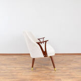 Mid-Century Norwegian Teak & Boucle Sofa, 1960s.