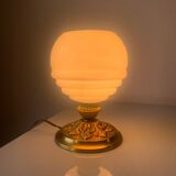 Old table lamp in brass and glass from Clichy