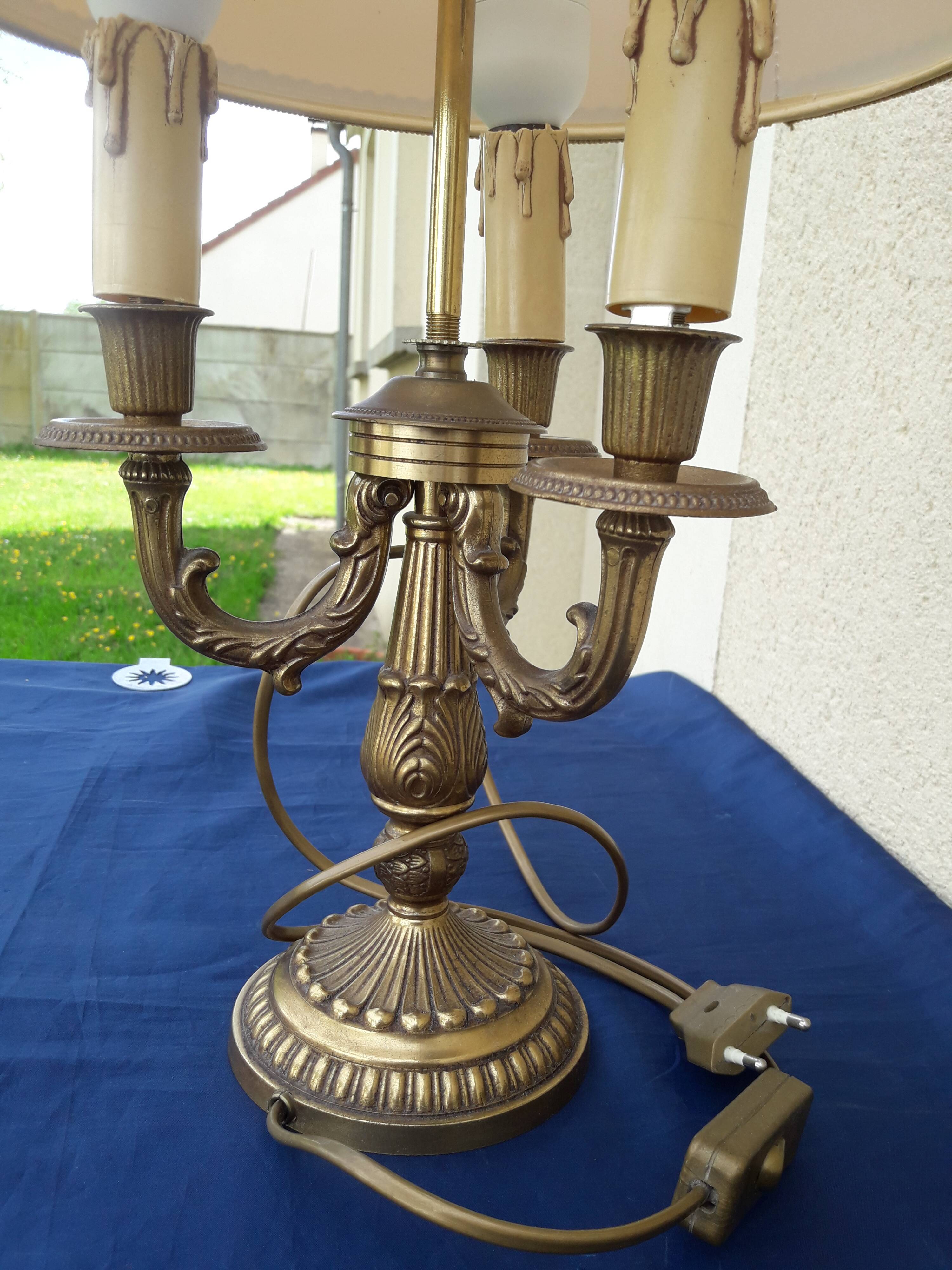 Lampe bouillotte en bronze 3 feux