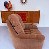 Old vintage 60s fabric lounge chair