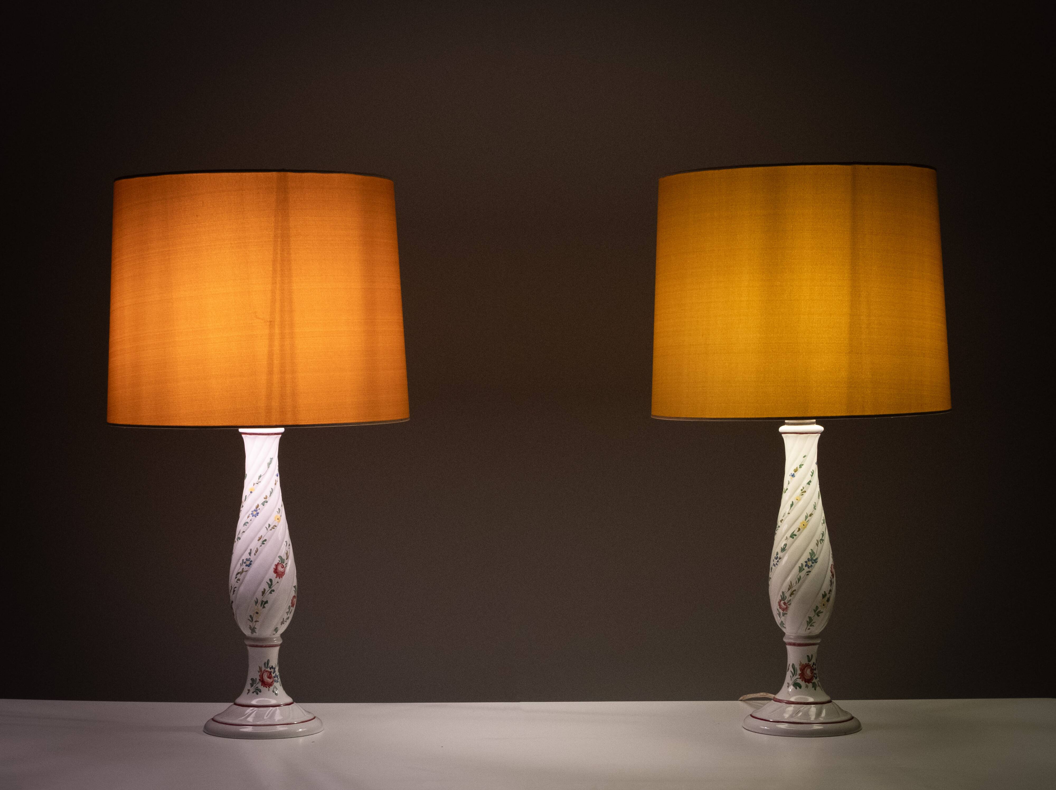 Capodimonte Ceramic Italian table lamps 1960s