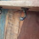 Wall shelf 3 shelves + 4 hooks cast iron in polychrome wood