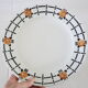 Ensemble de 4 assiette L'Amandinoise, motif géométrique, vintage français, rustique, campagne