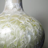 Vintage Jingdezhen Zhi porcelain globular vase with crystalline glazes.