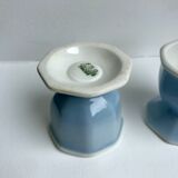 Duo of coquetiers limoges sky blue 50s