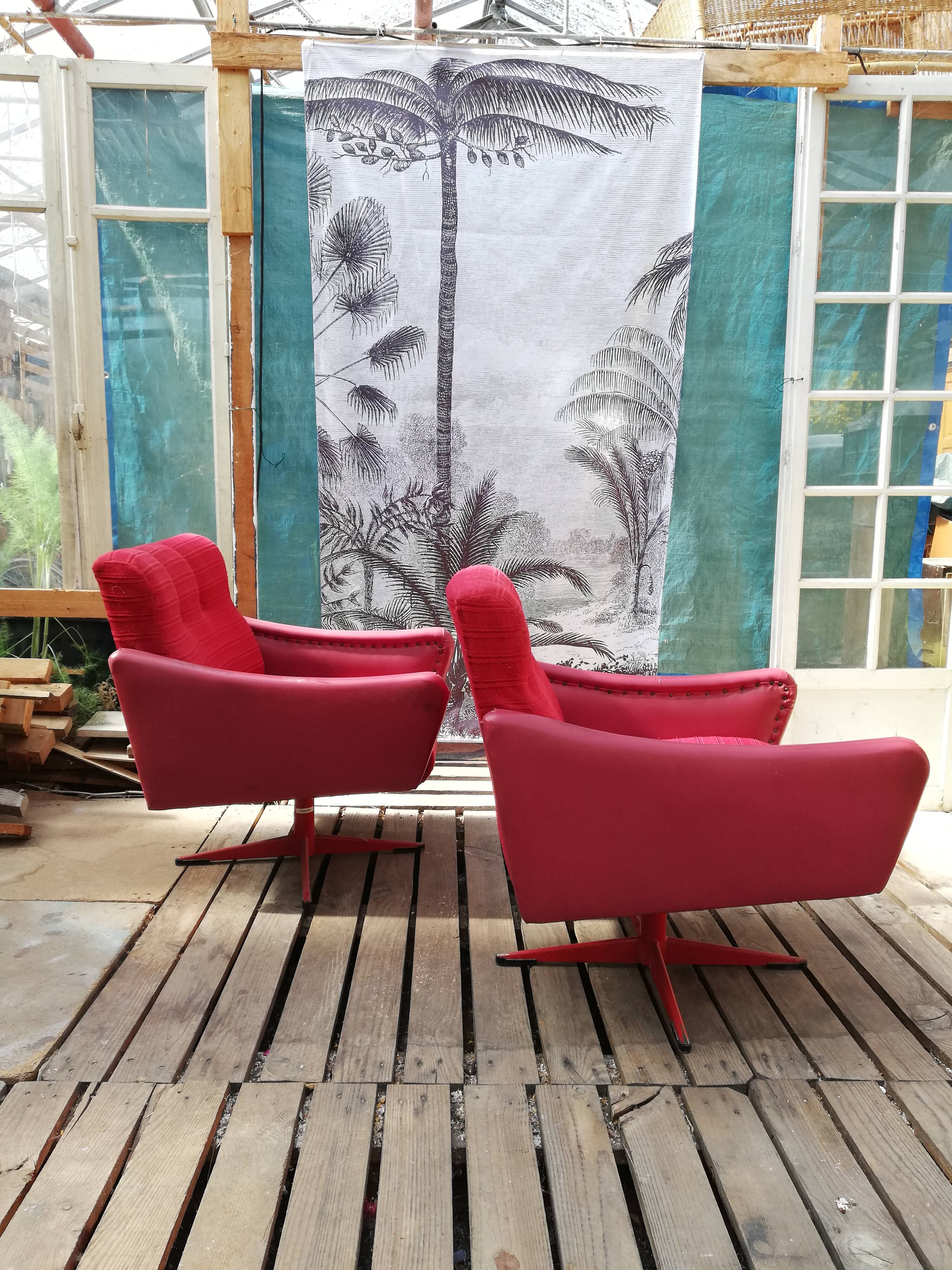 Pair of swivel chairs