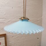 Soft blue pleated Opaline