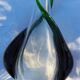 Modernist vase molded glass translucent and green Flavio Poli seguso