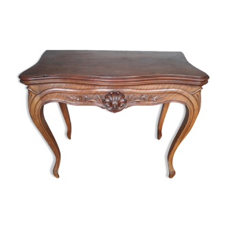 console table st Louis XV mahogany and walnut carved