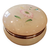 boite en opaline à motif floraux, années 60