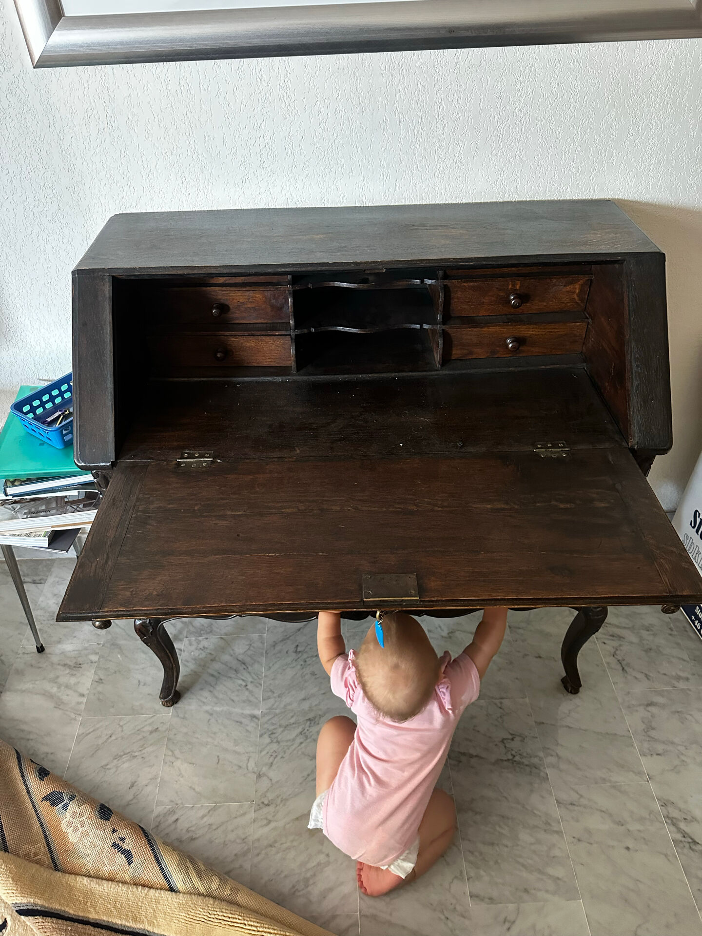 French Louis XV Style Slant-Front Secretary Desk