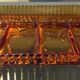 Vintage amber/molded glass tray