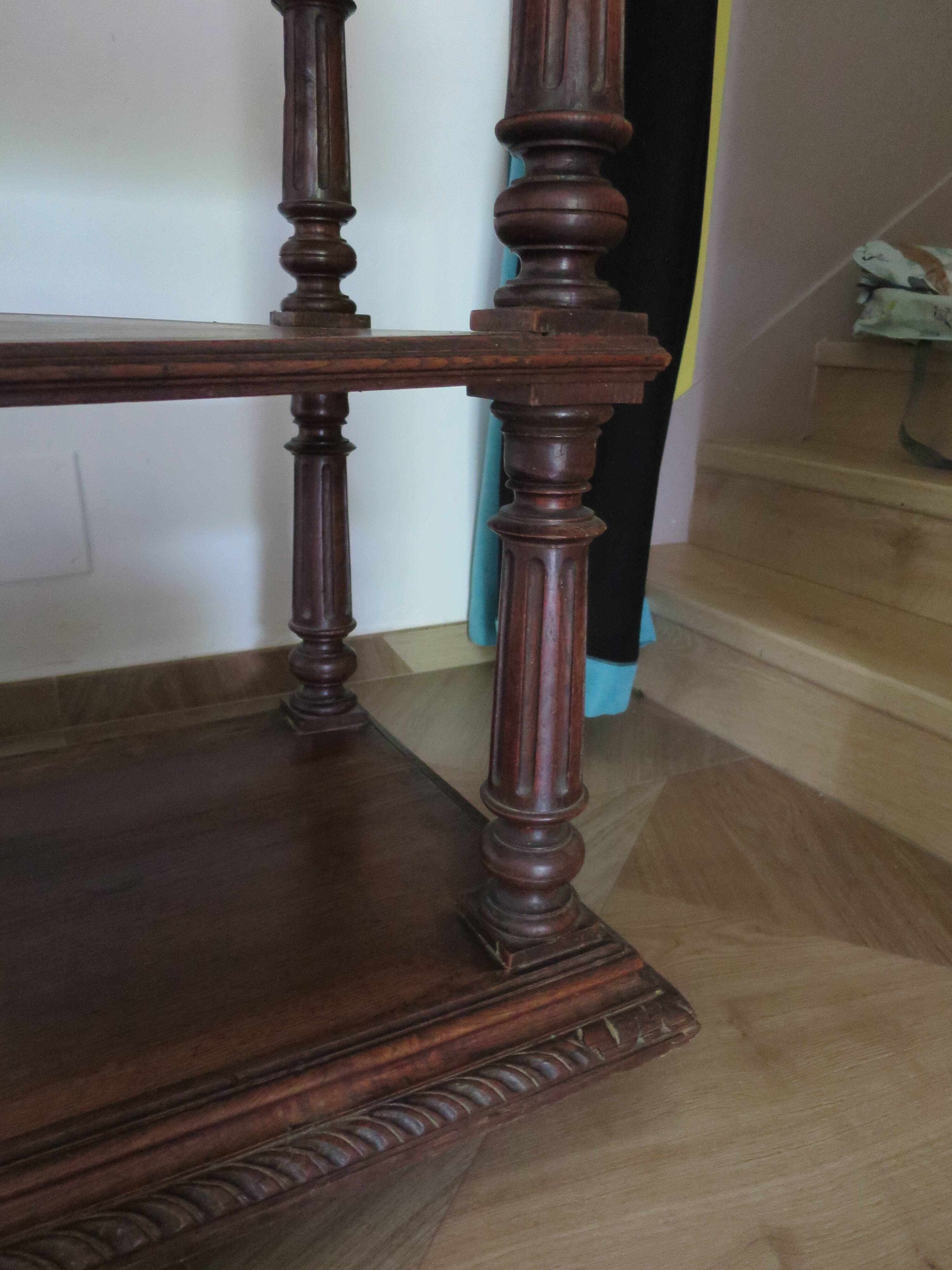 Ancien-Desserte-Console-Meuble de présentation-Henry II-fin xixème