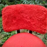 Pair of chairs "moumoute" red 70's