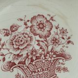 12 flat plates in red earthenware Gien 1970