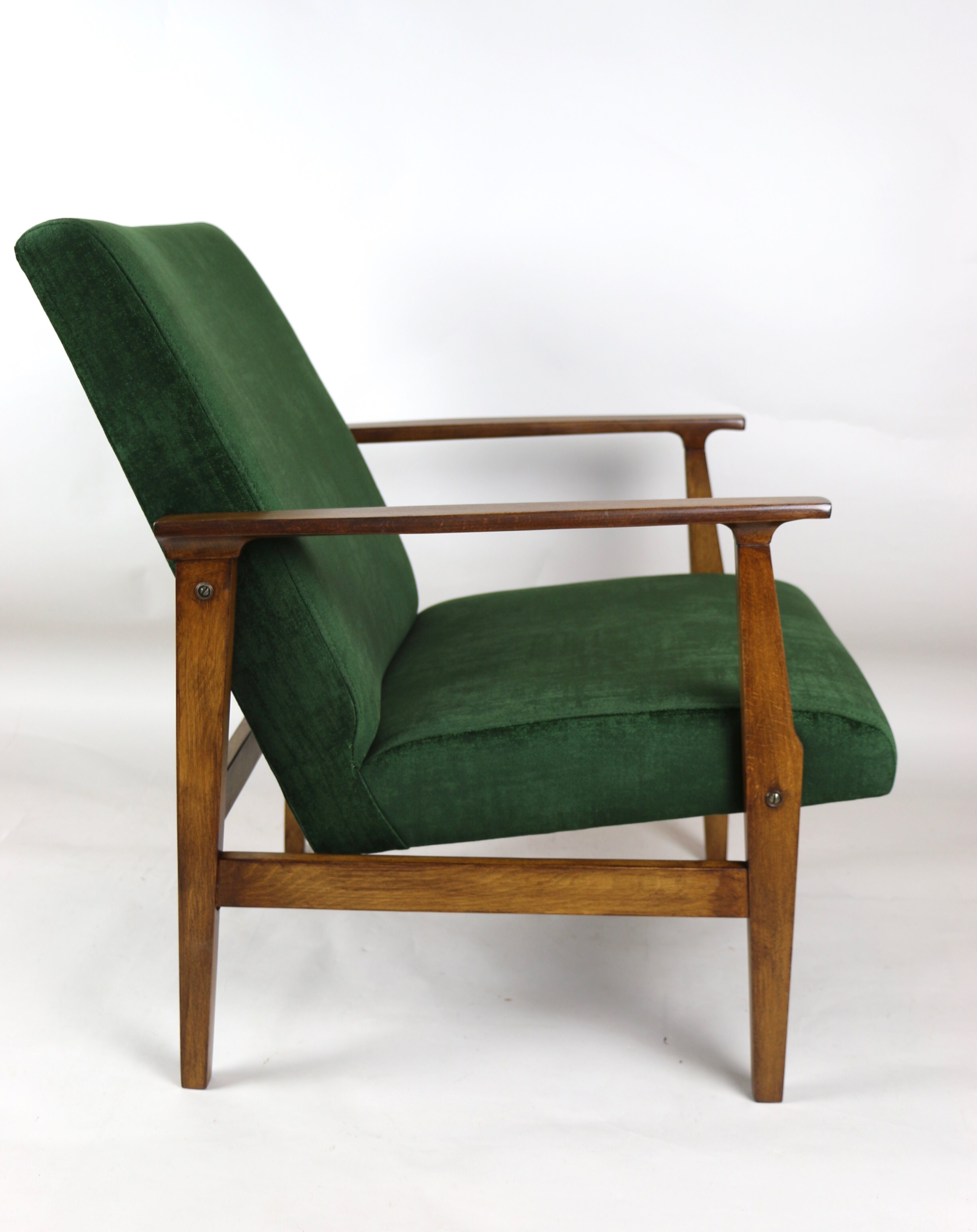 Vintage green velvet lounge chair, 1970s