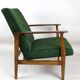 Vintage green velvet lounge chair, 1970s