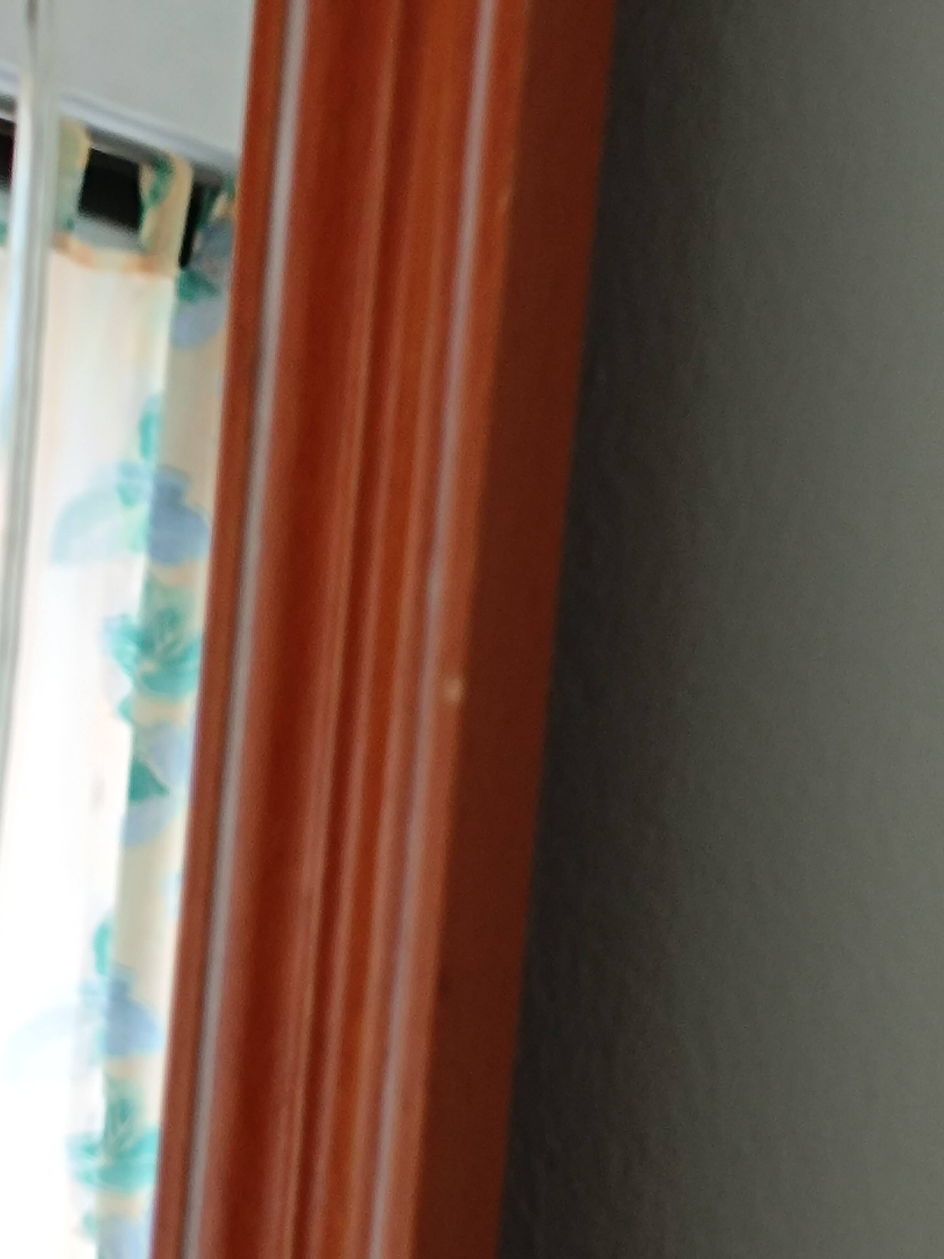 Beveled glass wall mirror in solid wood frame