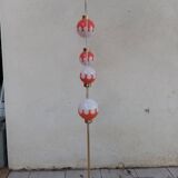Lampadaire vintage à boules en opaline bi-colore