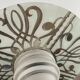 Art Deco pendant lamp in frosted glass and floral disc