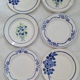 6 mismatched old plates