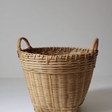 Vintage woven bamboo planter