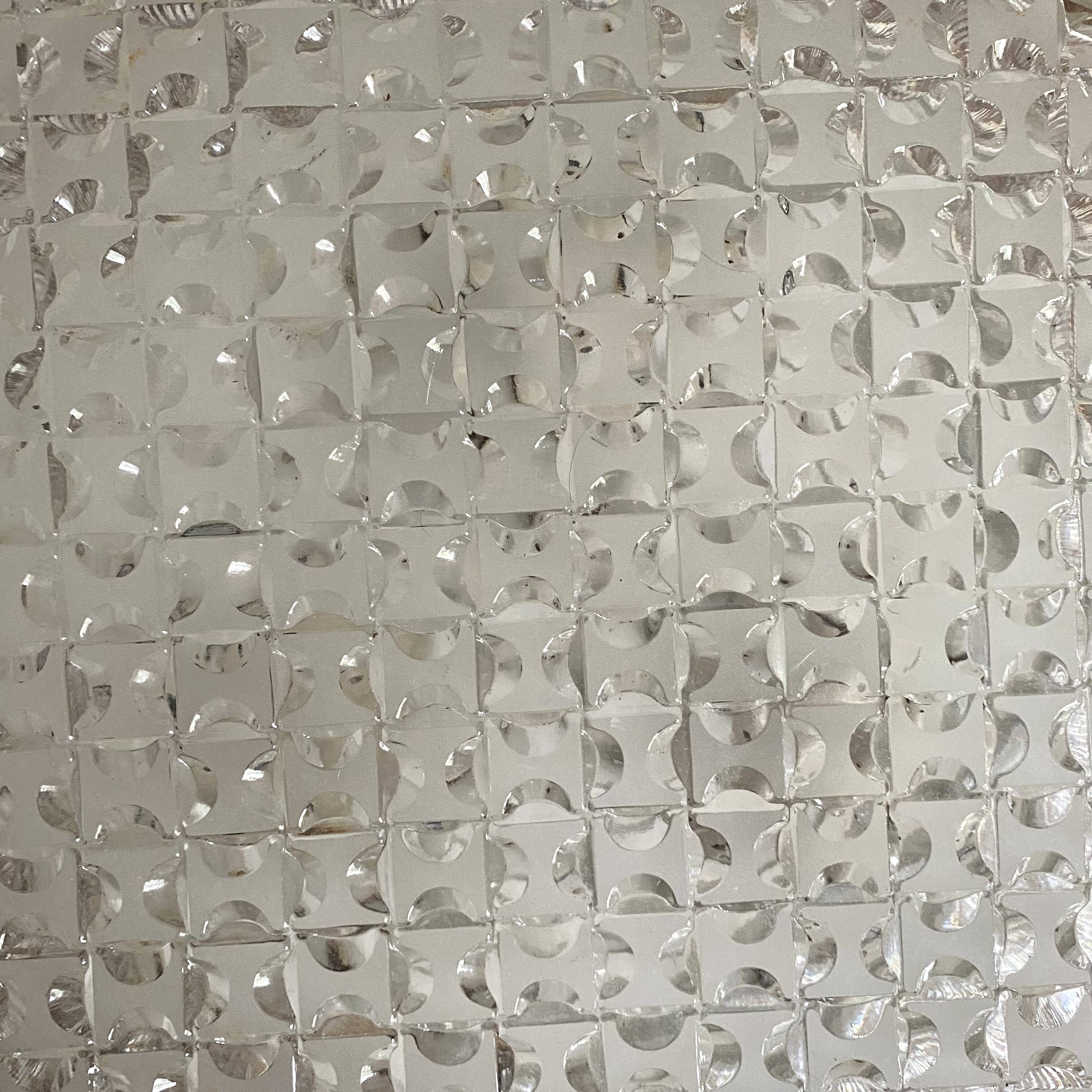 Round ceiling light in holophane glass, 1960s