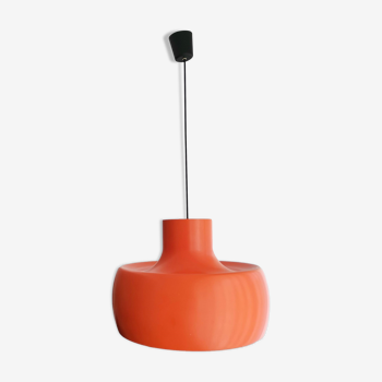 Scandinavian Modern 60s Large orange hanging lamp