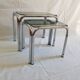 Tables chrome steel and glass smoked 70s
