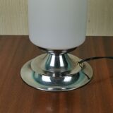 Chrome and opaline lamp