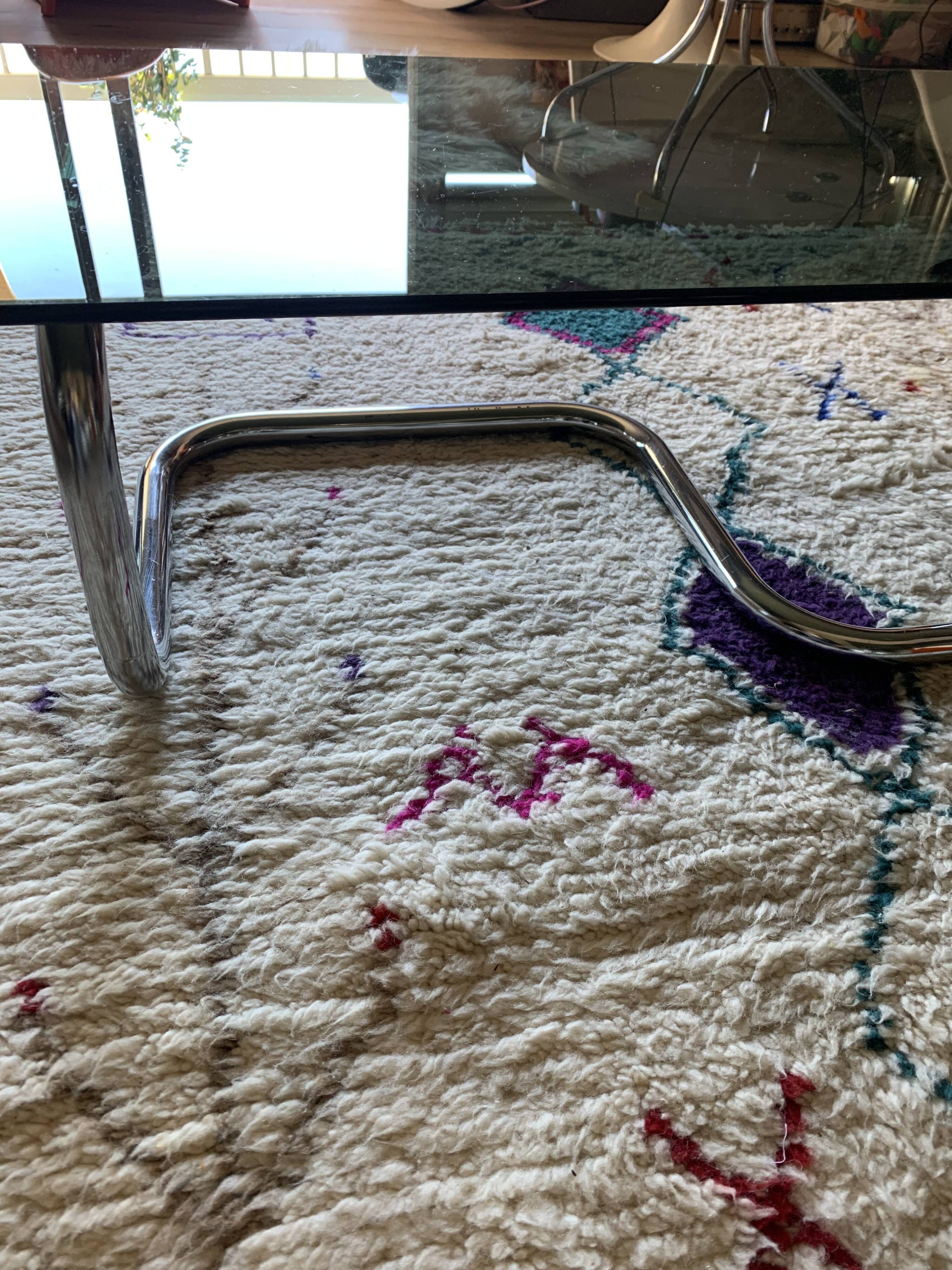 Coffee table chrome and smoked glass