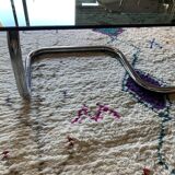 Coffee table chrome and smoked glass