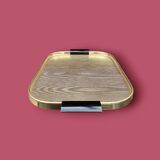 Plateau moderniste en aluminium anodisé doré – Perfect
