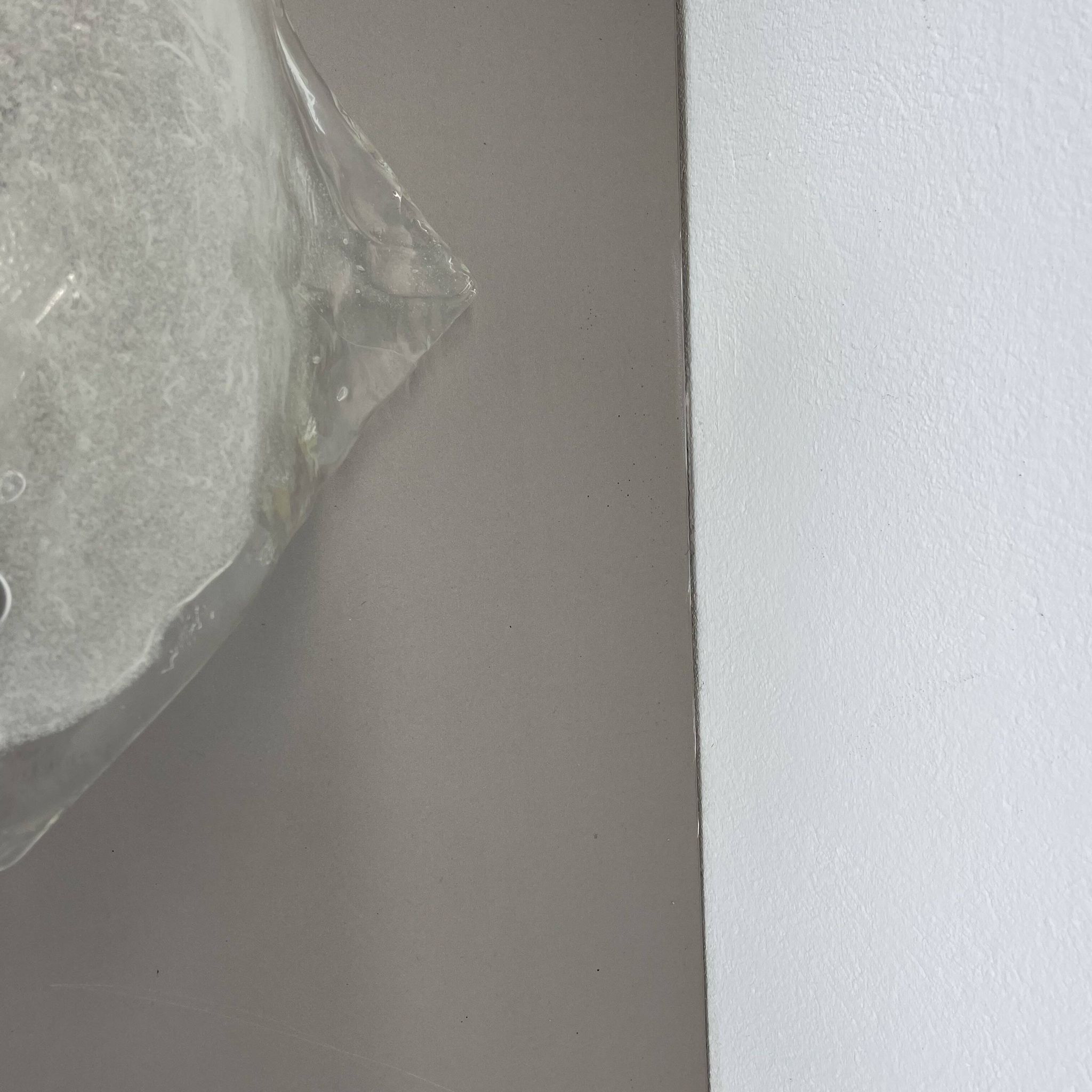 Large Organic Hollywood Regency Ice Glass Wall Light by Kalmar Lights, 1970