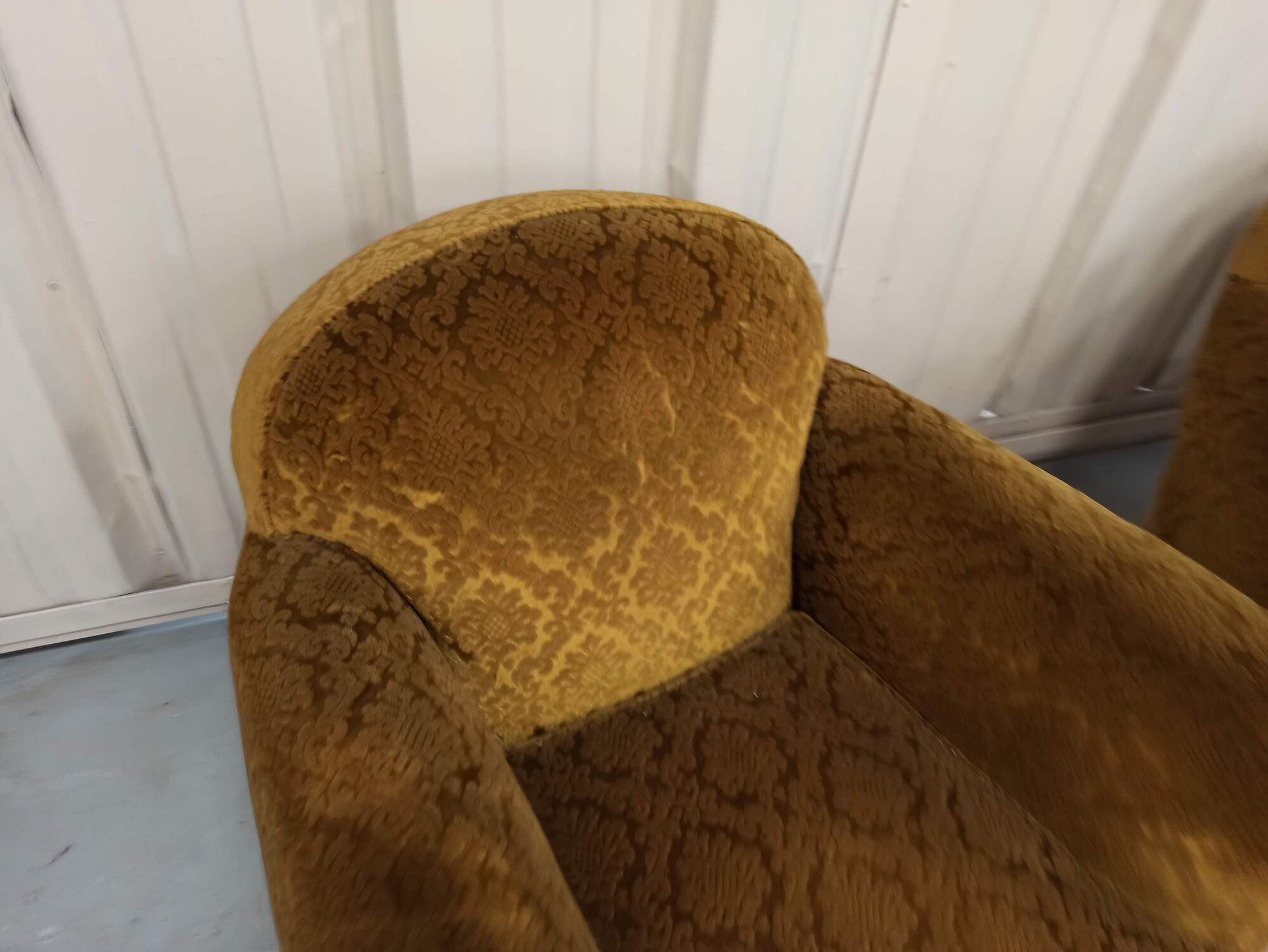 Pair of armchairs club velvet old yellow - armchair old
