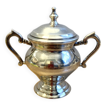Elegant & Antique Sugar Pot Louis XVI Style Rocaille Bronze Silver