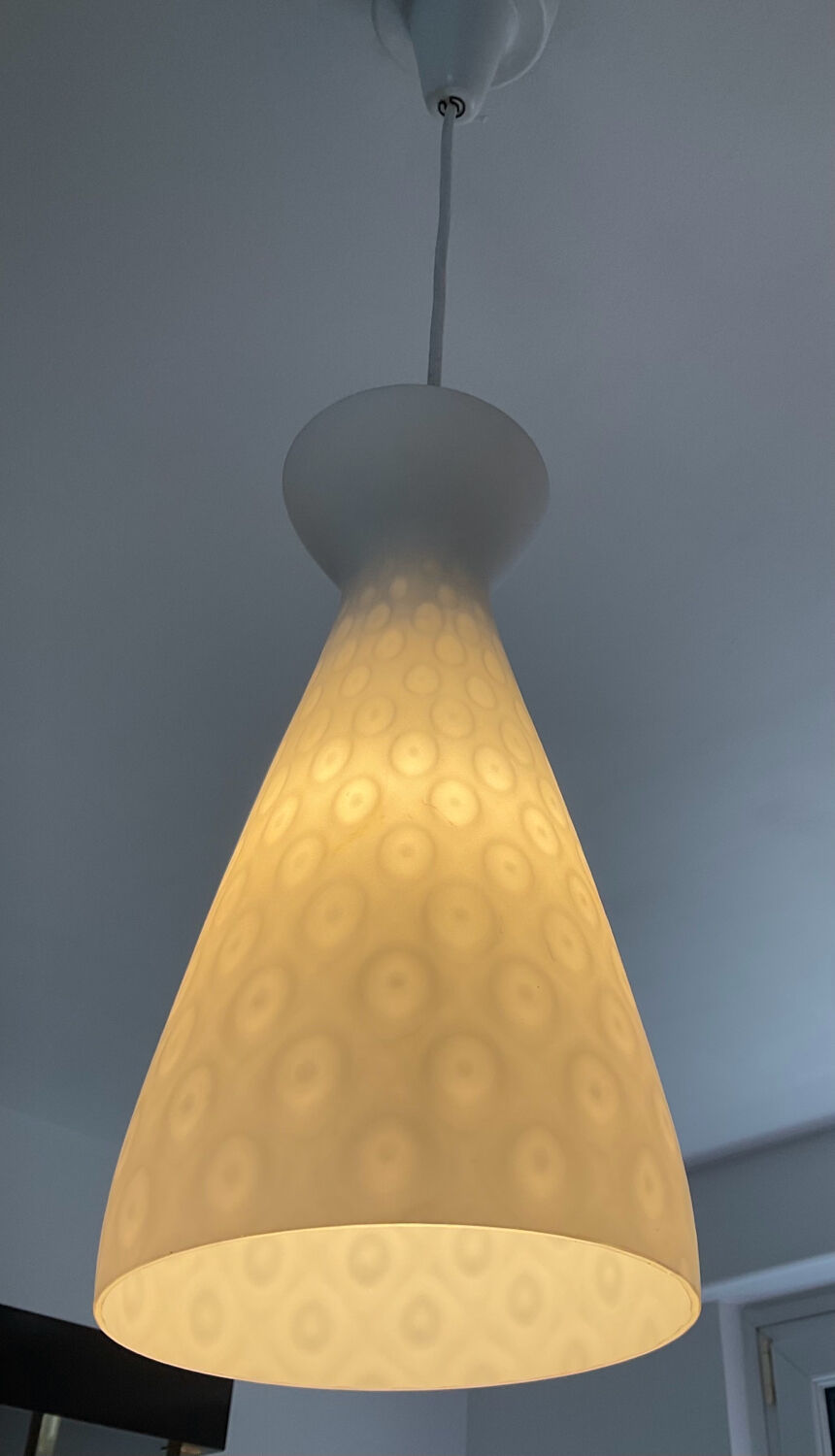 Vintage opaline pendant light from the 60s and 70s