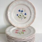 10 large pierre motton plates for gien circa 1930