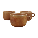 Trio de tasses à déjeuner en grès