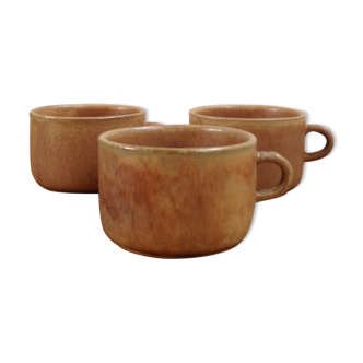 Trio de tasses à déjeuner en grès
