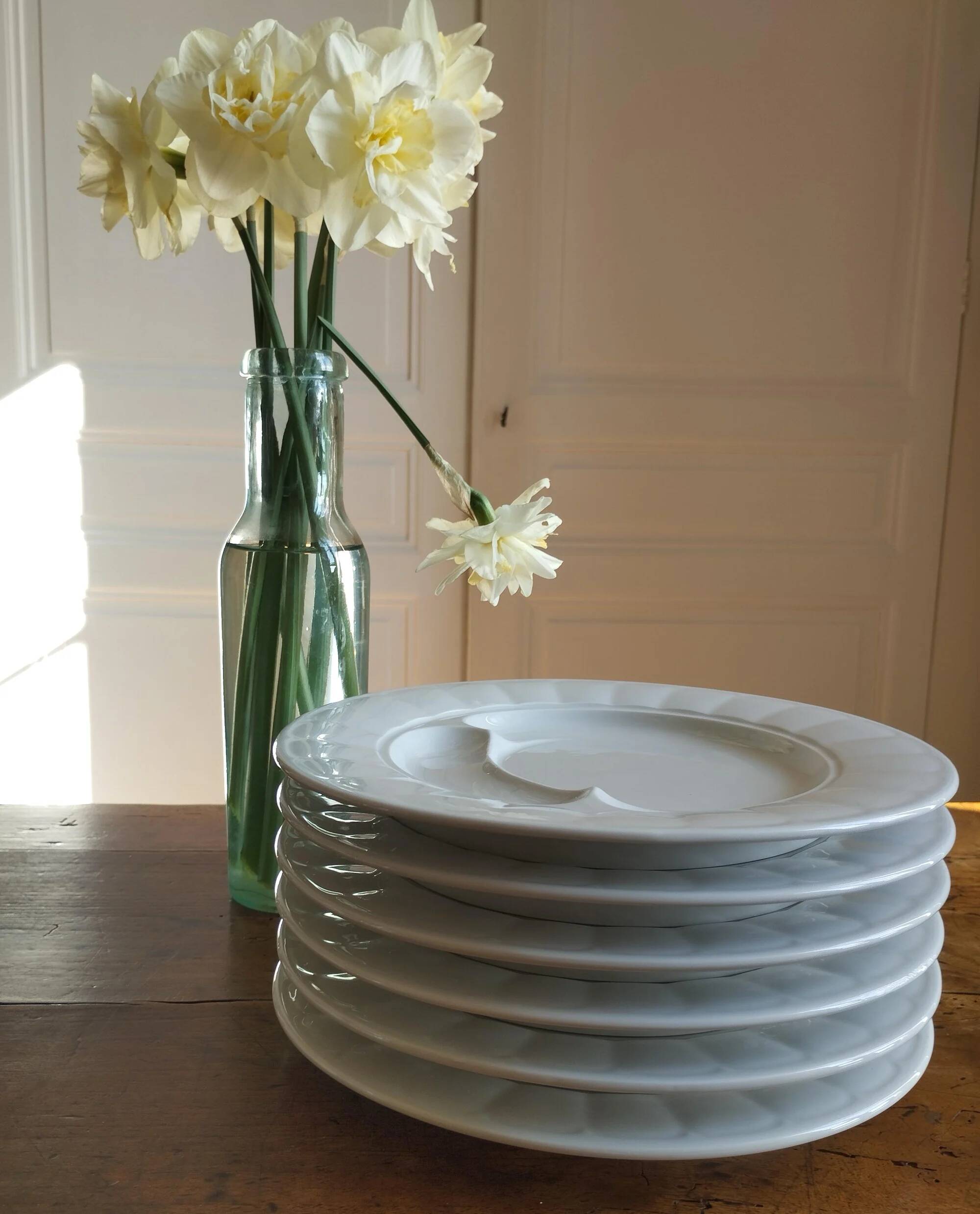6 artichoke plates in Pillivuyt porcelain
