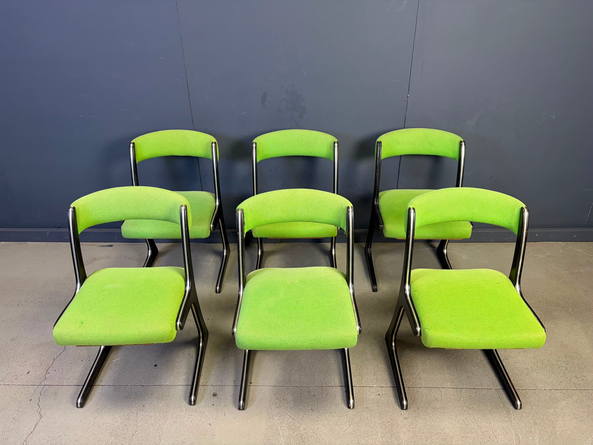 Set of 6 Kangaroo chairs by Emile Baumann, 1960s